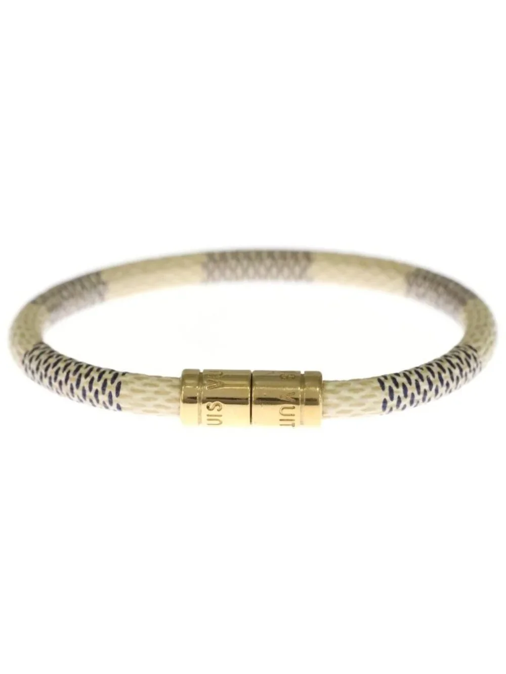 Louis Vuitton Damier Azur Bracelet Keep It White Gold